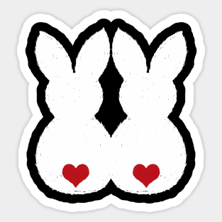 Easter Bunny Love Couple Shirts and Gifts Sticker